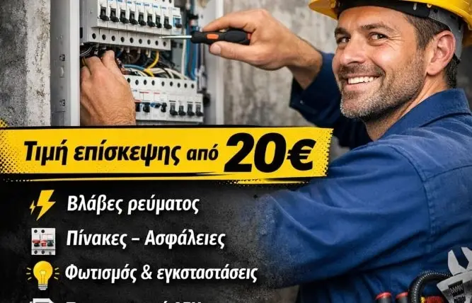 Ηλεκτρολόγος τιμή επίσκεψης & κόστος υπηρεσιών