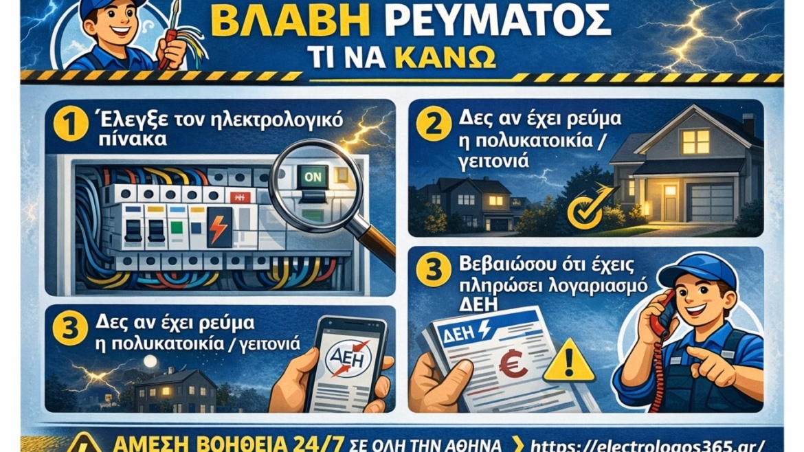 Βλάβη ρεύματος: οδηγός αντιμετώπισης βήμα-βήμα