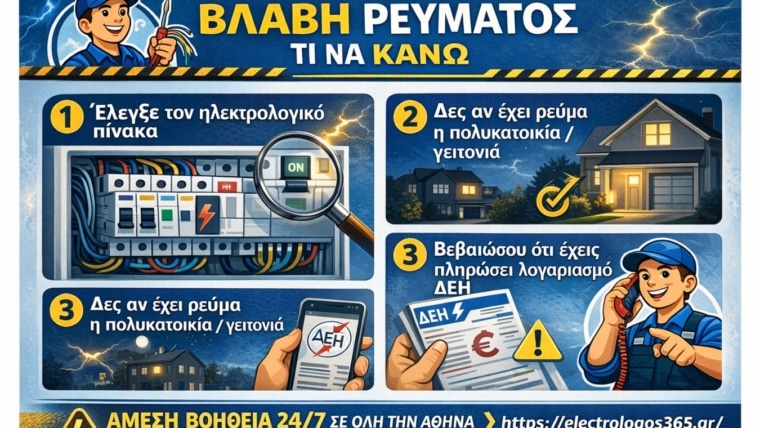 Βλάβη ρεύματος: οδηγός αντιμετώπισης βήμα-βήμα