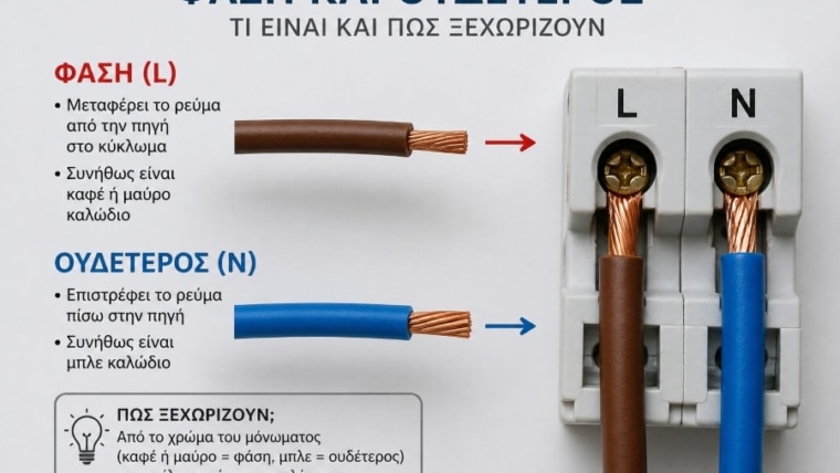 Φάση και ουδέτερος τι είναι και πώς ξεχωρίζουν