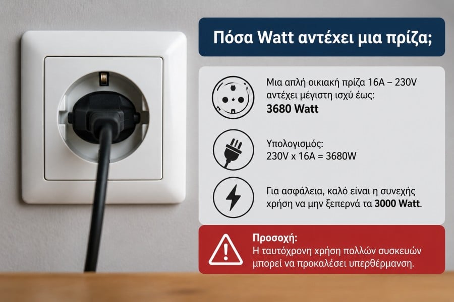 Πόσα Watt Αντέχει μια Πρίζα στο Σπίτι;