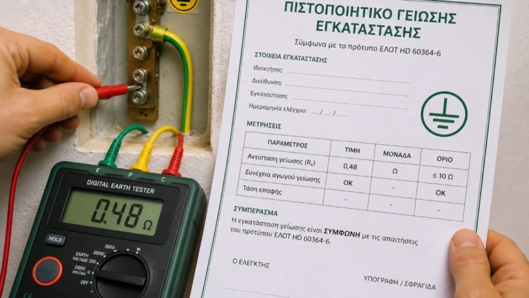 Πιστοποιητικό Γείωσης: Πότε Χρειάζεται