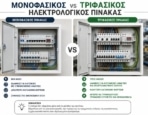 Μονοφασικός ή Τριφασικός Ηλεκτρολογικός Πίνακας: Διαφορές, Τιμές και Τι να Επιλέξετε