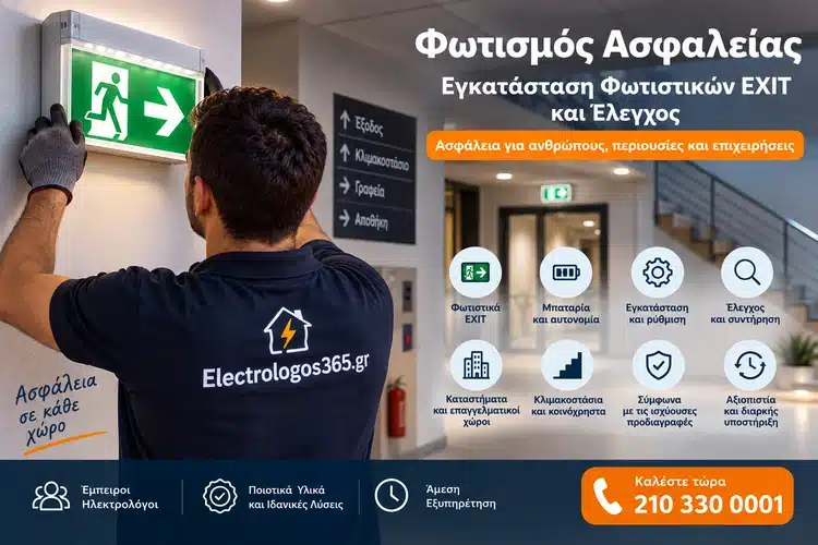 Φωτισμός Ασφαλείας: Εγκατάσταση Φωτιστικών EXIT και Έλεγχος
