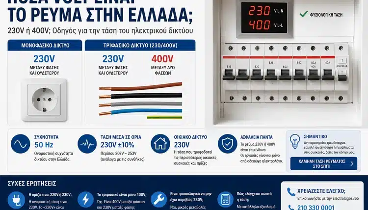 Πόσα Volt Είναι το Ρεύμα στην Ελλάδα; 230V, 400V και Τάση Δικτύου