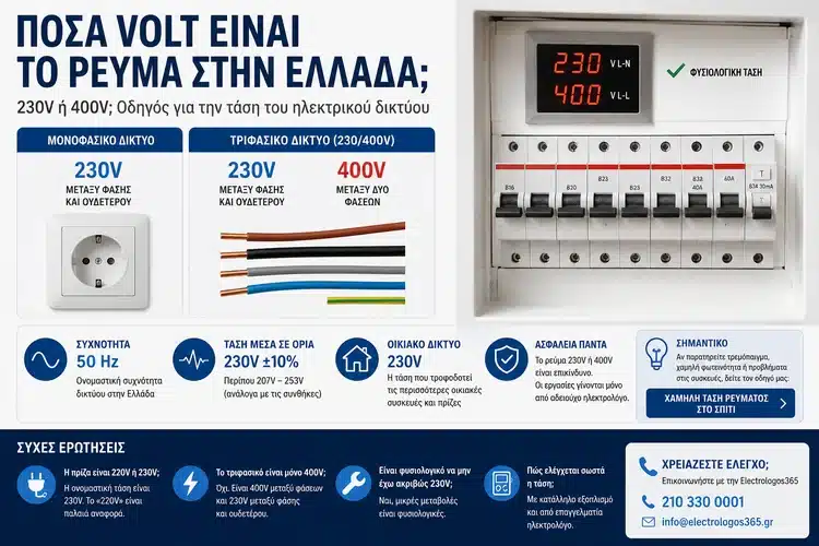 Πόσα Volt Είναι το Ρεύμα στην Ελλάδα; 230V, 400V και Τάση Δικτύου