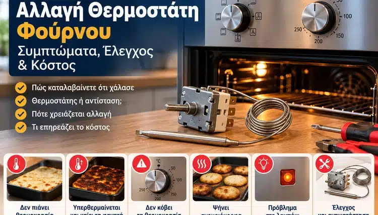 Αλλαγή Θερμοστάτη Φούρνου: Συμπτώματα, Έλεγχος & Κόστος