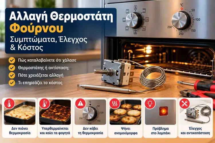 Αλλαγή Θερμοστάτη Φούρνου: Συμπτώματα, Έλεγχος & Κόστος