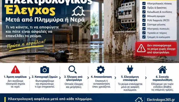 Ηλεκτρολογικός Έλεγχος Μετά από Πλημμύρα: Πότε Είναι Ασφαλές να Επανέλθει το Ρεύμα;