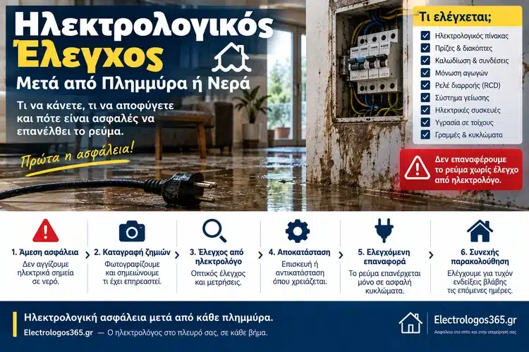 Ηλεκτρολογικός Έλεγχος Μετά από Πλημμύρα: Πότε Είναι Ασφαλές να Επανέλθει το Ρεύμα;