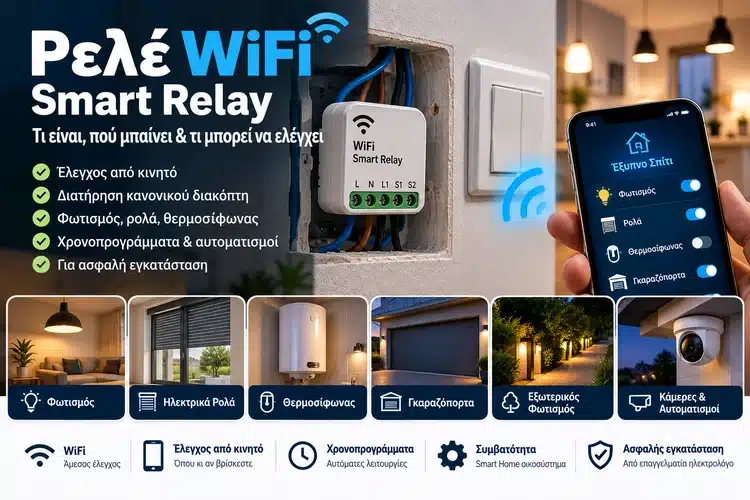 Ρελέ WiFi / Smart Relay: Τι Είναι και Τι Μπορεί να Ελέγχει
